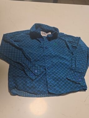 Cinch Blue Patterned Button-Up Shirt -  Kids Size 3T